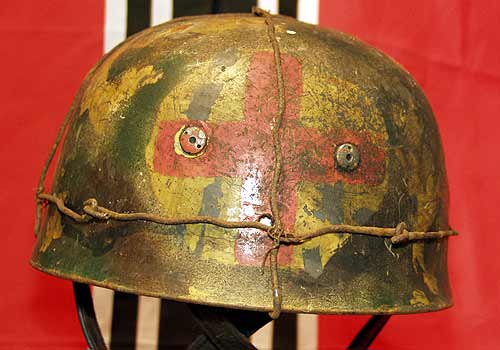 German Paratrooper Helmet M37 Cassino Normandy Medic